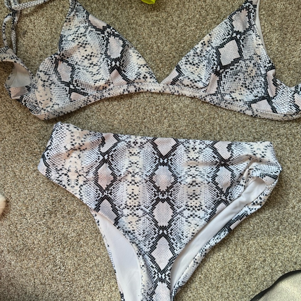 Snakeskin Print Bikini Set